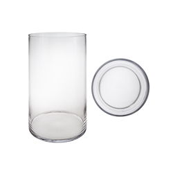 Mega Vases - 8" x 14 " Cylinder Glass Vase - Clear