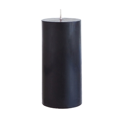 Set of 6 Black Unscented 3" x 6" Round Pillar Candle Mega Candles 