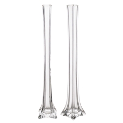 Clear Set of 6 Mega Vases 1.5" x 20" Eiffel Tower Glass Vase 